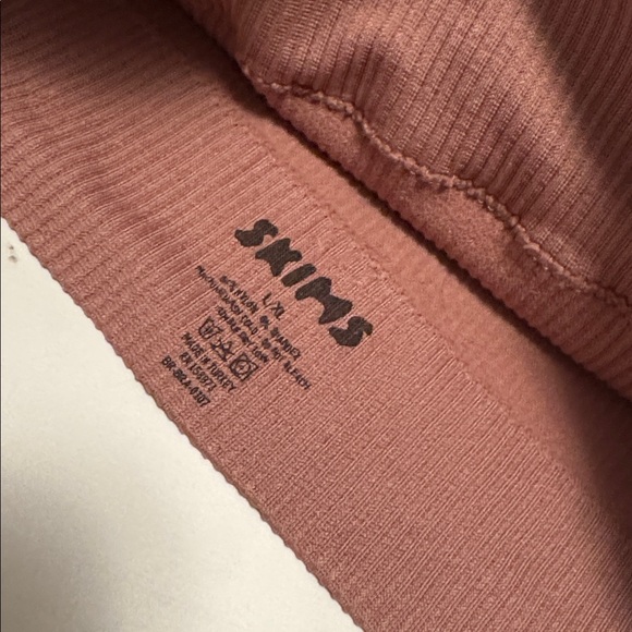 SKIMS Stretch Rib Bralette Top Womens Size L/XL Rose Pink Round Neck Sleeveless - Picture 4 of 7